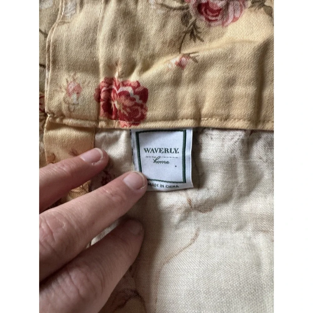 Vintage Waverly Curtains Rose Cottage Antique Cute Tie Up Set Of 3 Valances